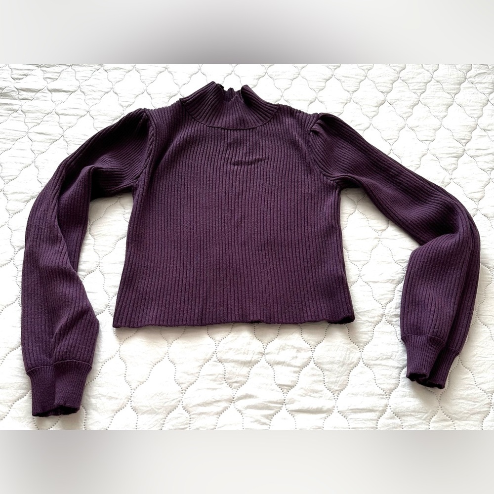 And Now This Purple/Wine Women's Turtleneck Sweater, US Large